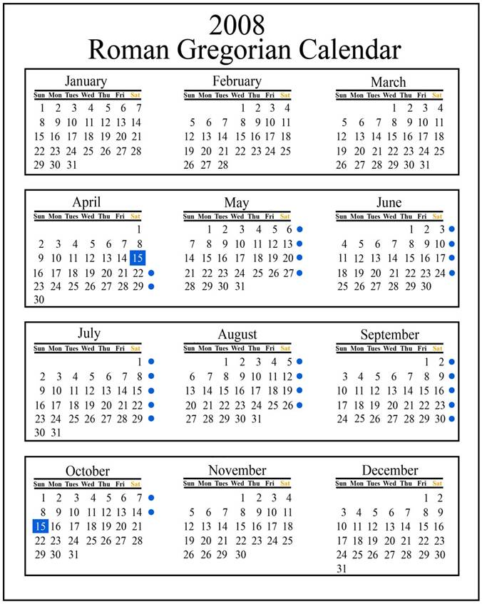 WCHSAstronomy Gregorian Calendar