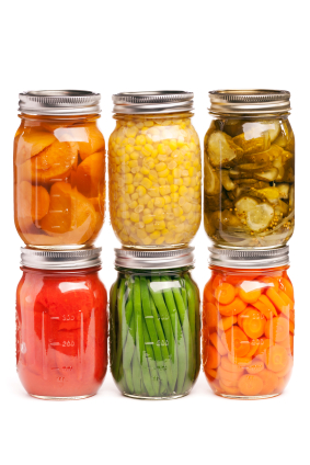 canned fruits and vegetables