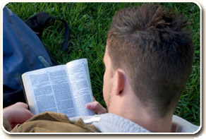 man reading bible