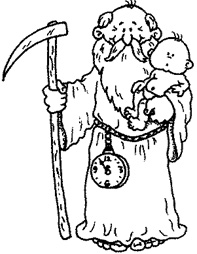 father time and baby new year