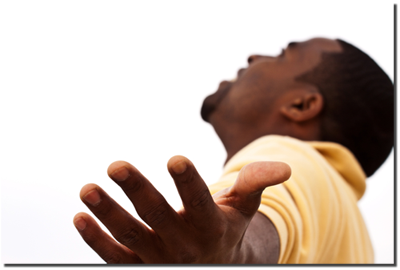 man praising