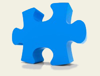 blaues Puzzleteil