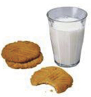 Milch und Kekse